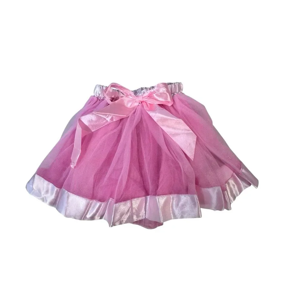 Girls Medium Pink Fluffy Petticoat Tutu Skirt Ballet Dress Up